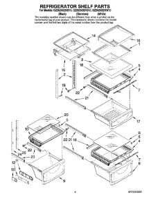 03 - Refrigerator Shelf Parts parts for Whirlpool Refrigerator GZ2626GEKB13 from AppliancePartsPros.com