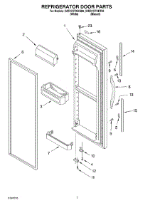 04 - Refrigerator Door parts for Whirlpool Refrigerator 5VED7GTKKT00 from AppliancePartsPros.com