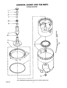 04 - Agitator, Basket And Tub parts for Whirlpool Washer AX5133VW0 from AppliancePartsPros.com