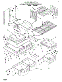 03 - Shelf parts for Kitchenaid Refrigerator KTRS19MDWH01 from AppliancePartsPros.com