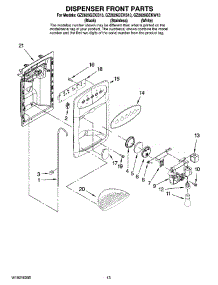08 - Dispenser Front Parts parts for Whirlpool Refrigerator GZ2626GEKB13 from AppliancePartsPros.com