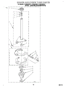 08 - Brake And Drive Tube parts for Whirlpool Washer LLN8233BW1 from AppliancePartsPros.com