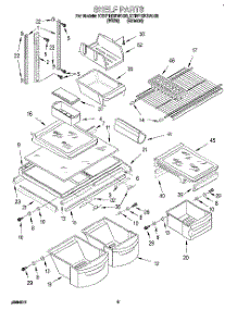 03 - Shelf parts for Kitchenaid Refrigerator KTRP18KDWH03 from AppliancePartsPros.com