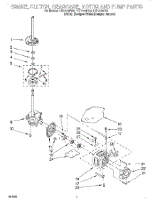 04 - Brake, Clutch, Gearcase, Motor And Pump parts for Whirlpool Washer LXR7144EW0 from AppliancePartsPros.com