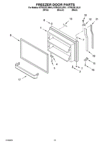 07 - Freezer Door parts for Kitchenaid Refrigerator KTRS22ELBT01 from AppliancePartsPros.com