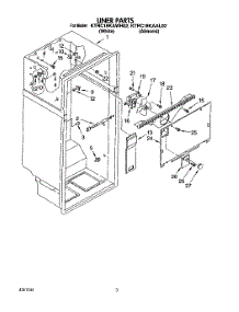 02 - Liner parts for Kitchenaid Refrigerator KTRC18KAWH02 from AppliancePartsPros.com