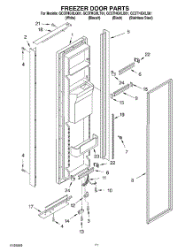 07 - Freezer Door Parts parts for Whirlpool Refrigerator GC5THGXLS01 from AppliancePartsPros.com