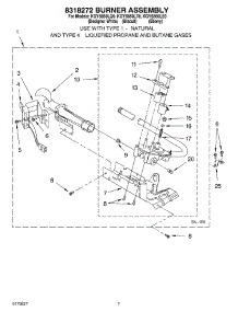 04 - 8318272 Burner parts for Kitchenaid Dryer KGYS850LE0 from AppliancePartsPros.com