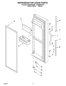 06 - Refrigerator Door parts for Whirlpool Refrigerator 5VGS9SHGKT01 from AppliancePartsPros.com