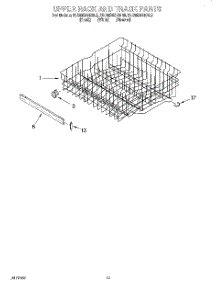09 - Upper Rack And Track parts for Kitchenaid Dishwasher KUDM24SEWH0 from AppliancePartsPros.com