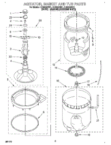 03 - Agitator, Basket And Tub parts for Whirlpool Washer LLN8233BW1 from AppliancePartsPros.com