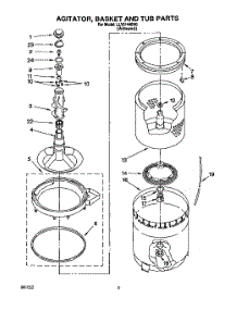 03 - Agitator, Basket And Tub parts for Whirlpool Washer LLV6144BW0 from AppliancePartsPros.com