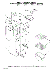 04 - Freezer Liner Parts parts for Maytag Refrigerator MSD2258KES01 from AppliancePartsPros.com