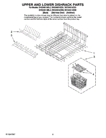04 - Upper And Lower Dishrack Parts parts for Whirlpool Dishwasher DK724N1ASS0 from AppliancePartsPros.com