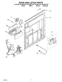 03 - Door And Latch parts for Whirlpool Dishwasher DUL300XLTS0 from AppliancePartsPros.com
