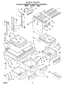 03 - Shelf parts for Kitchenaid Refrigerator KTRS22QDWH01 from AppliancePartsPros.com