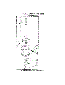 10 - Brake And Drive Tube parts for Whirlpool Washer 4LA6300XXN1 from AppliancePartsPros.com
