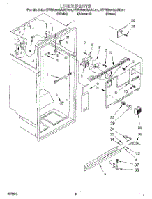 02 - Liner parts for Kitchenaid Refrigerator KTRS22QAWH01 from AppliancePartsPros.com