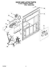 03 - Door And Latch Parts parts for Whirlpool Dishwasher IUD8000RS0 from AppliancePartsPros.com