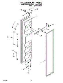07 - Freezer Door Parts parts for Whirlpool Refrigerator ID5GFGXRQ01 from AppliancePartsPros.com