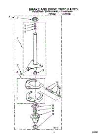 09 - Brake And Drive Tube parts for Whirlpool Washer LST9355AW0 from AppliancePartsPros.com