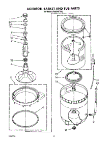 04 - Agitator, Basket And Tub parts for Whirlpool Washer LA5550XTM0 from AppliancePartsPros.com