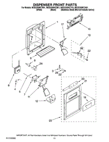 08 - Dispenser Front Parts parts for Maytag Refrigerator MSD2269KEY01 from AppliancePartsPros.com