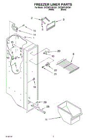 03 - Freezer Liner parts for Whirlpool Refrigerator 3XES0FHQKB01 from AppliancePartsPros.com