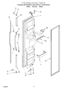 07 - Freezer Door parts for Kitchenaid Refrigerator KSUP27QDWH01 from AppliancePartsPros.com