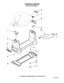 02 - Cradle Parts parts for Whirlpool Waffle Maker 5KWB100BPM0 from AppliancePartsPros.com