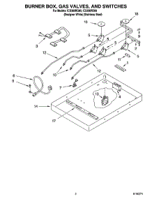 02 - Burner Box, Gas Valves, And Switches parts for Whirlpool Cooktop ICS300RS00 from AppliancePartsPros.com