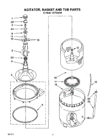 05 - Agitator, Basket And Tub parts for Whirlpool Washer LST7233AN0 from AppliancePartsPros.com