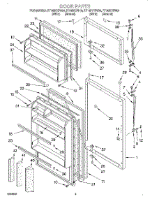 02 - Door parts for Whirlpool Refrigerator RT14BKYFN00 from AppliancePartsPros.com