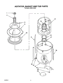04 - Agitator, Basket And Tub parts for Whirlpool Washer LMR4131AW0 from AppliancePartsPros.com