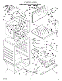 02 - Liner parts for Kitchenaid Refrigerator KTRP18KDWH00 from AppliancePartsPros.com
