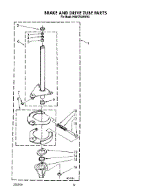 11 - Brake And Drive Tube parts for Kitchenaid Washer KAWE742WWH2 from AppliancePartsPros.com