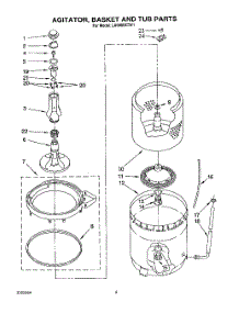 04 - Agitator, Basket And Tub parts for Whirlpool Washer LA6888XTW1 from AppliancePartsPros.com