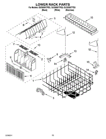 11 - Lower Rack Parts parts for Whirlpool Dishwasher GU3200XTPB3 from AppliancePartsPros.com