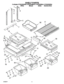 03 - Shelf Parts parts for Kitchenaid Refrigerator KTRC22EMWH04 from AppliancePartsPros.com