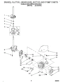 04 - Brake, Clutch, Gearcase, Motor And Pump parts for Kitchenaid Washer KAWL410BWH0 from AppliancePartsPros.com
