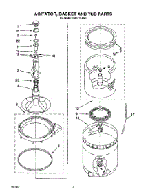 04 - Agitator, Basket And Tub parts for Whirlpool Washer LBV5133AN0 from AppliancePartsPros.com