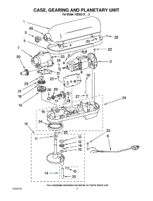 02 - Case, Gearing And Planetary Unit parts for Kitchenaid Mixer KB26G1XMY3 from AppliancePartsPros.com
