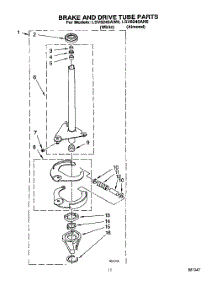 09 - Brake And Drive Tube parts for Whirlpool Washer LSV8245AW0 from AppliancePartsPros.com