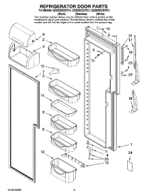 06 - Refrigerator Door Parts parts for Whirlpool Refrigerator GZ2626GEKB13 from AppliancePartsPros.com