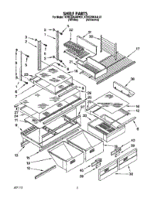 04 - Shelf, Literature parts for Kitchenaid Refrigerator KTRC20KAWH01 from AppliancePartsPros.com