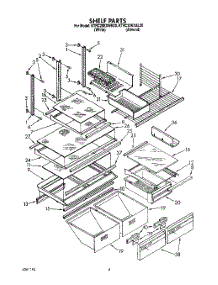 05 - Shelf, Lit / Optional parts for Kitchenaid Refrigerator KTRC20KXWH20 from AppliancePartsPros.com