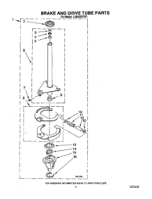 10 - Brake And Drive Tube parts for Whirlpool Washer LA6058XTN1 from AppliancePartsPros.com