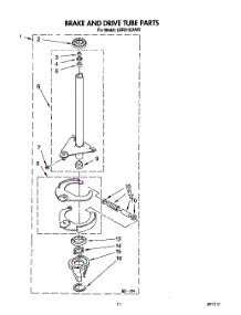10 - Brake And Drive Tube parts for Whirlpool Washer LBR5133AN0 from AppliancePartsPros.com