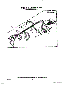 09 - Wiring Harness parts for Kitchenaid Washer KAWE564WWH1 from AppliancePartsPros.com
