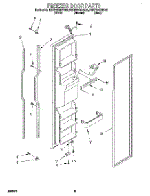 06 - Freezer Door parts for Kitchenaid Refrigerator KSRP22QDWH02 from AppliancePartsPros.com